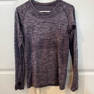 Lululemon Swiftly Tech Long Sleeve Crew (Space Dye Heathered Going Grape) Size 8